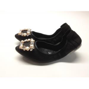 high quality genuine leather shoes foldable ballet shoes black women goatskin shoes beautiful flat shoes dress shoes