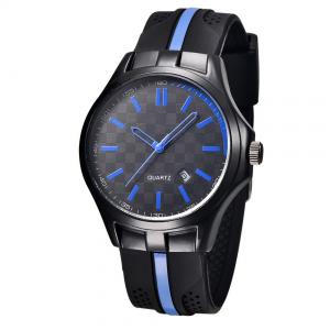 China Men's Silicone Wrist Watches , Stainless steel Caseback  Waterproof  Alloy Wrist Watches , OEM Men Watch supplier
