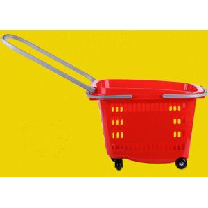 China Waterproof Plastic Wheeled Shopping Basket For Supermarket / Store / Home wholesale