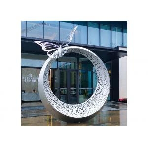 China Outdoor Decoration Stainless Steel Butterfly Sculpture Large With Light supplier
