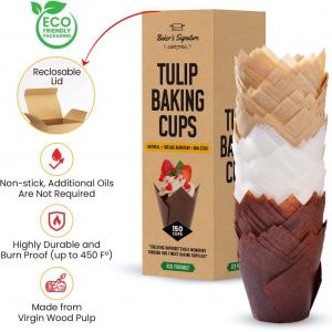 China Muffin Liner Tulip Baking Paper Cup Cupcake Liners 7.7 X 3.5 X 3.3 Inches supplier