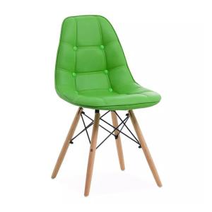 China Chaise Eiffel en cuir polyuréthane rembourrée chaise Eiffel cadre en acier jambe en hêtre supplier