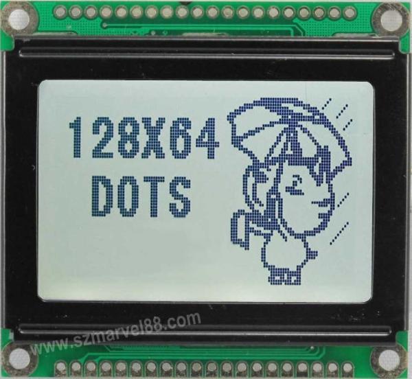 M12864I-G5, 12864 Graphics LCD Module, 128 x 64 dot-matrix Display, STN GRAY, transflectiv