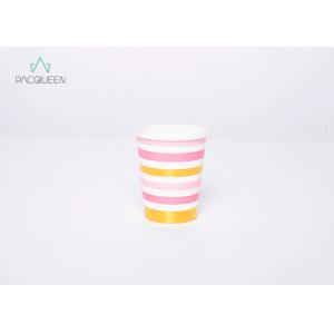 China Party / Wedding Decorative Paper Cups , Paper Takeaway Cups Metallic Gold Stamping supplier