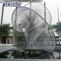 China Outdoor large art geometric circular tube splicing design stainless steel sculpture on sale
