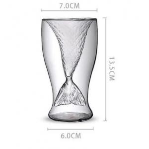 China Transhome Mermaid Glass 100ml Vodka Shot Glass Cup Beer Mug Creative Novelty Crystal Double Wall Transparent Mermaid Sho supplier