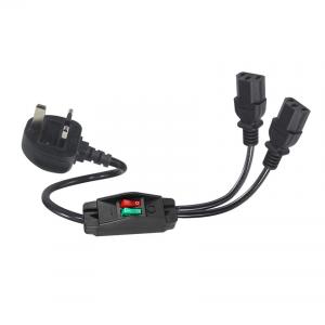 UK Plug Standard Y Shaped 2 In 1 AC Cable Splitter 7A Rating Meets Customer Requirements