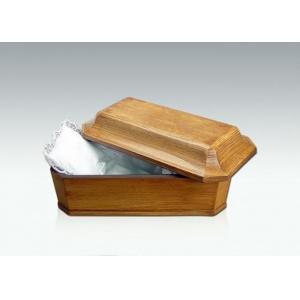 China Simple Design Soft Wooden Pet Caskets Urns For Ashes With Hinged lid supplier
