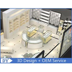 China Customized Large Space Store Jewelry Display Cases Curve Or Oblong Shape wholesale