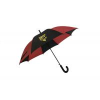 China Advertising Auto Open Stick Umbrella J Hook Plastic Handle Black With Red on sale