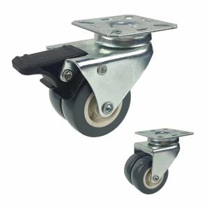 China PVC 75mm Caster Wheels With Lock , 198lbs Twin Wheel Swivel Caster supplier