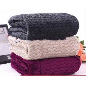 Warm Embossed Soft Knitted Flannel Throw Blankets For Couches 100% Polyester