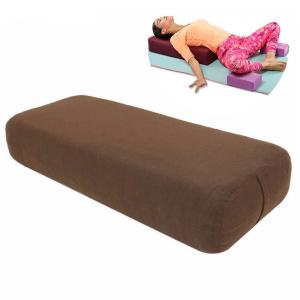 Cotton Cover Yoga Pillow High density TPE Foam Lining Yoga Block Exercise Fitness Gym Slimming