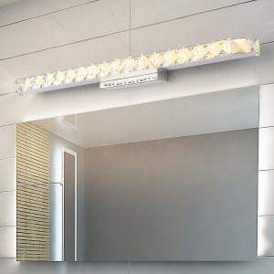 China White LED Luxury K9 Crystal Bathroom Vanity Mirror Lights L33xW5xD8.5 supplier