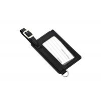 China Metal PU Personalised Leather Luggage Tags Rectangle Cool Metal Baggage Tag on sale