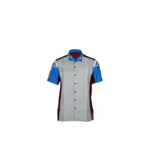 Grey Custom Design Sublimation Summer Round Neck Drag Pullover Racing Short Sleeve Men's Polo Shirt