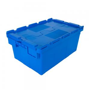 China 30kg Loading Capacity Blue Foldable Plastic Shipping Container for EU Heavy PE Storage supplier