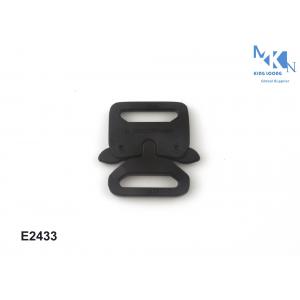 China Black Color Logo Embossed Metal Side Release Buckle For Pants , Jeans supplier