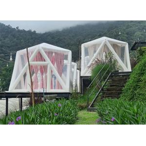 China Outdoor Portable Luxury Hotel Triangle Transparent PVC Inflatable Polygon Star Lawn Tent Bubble Camping Tent supplier
