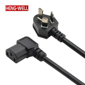 China HENG-WELL Right Angle IEC320 C13 Extension Plug Cable 3-Pin Power Cord with CCC Certificate for Computer Use wholesale