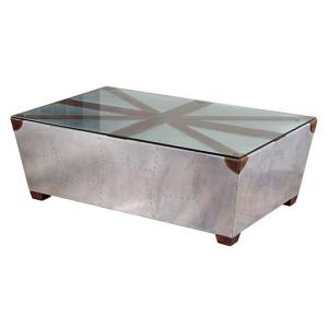 Jack Union Aluminium Aviator Coffee Table Vintage End Table With Glass Surface