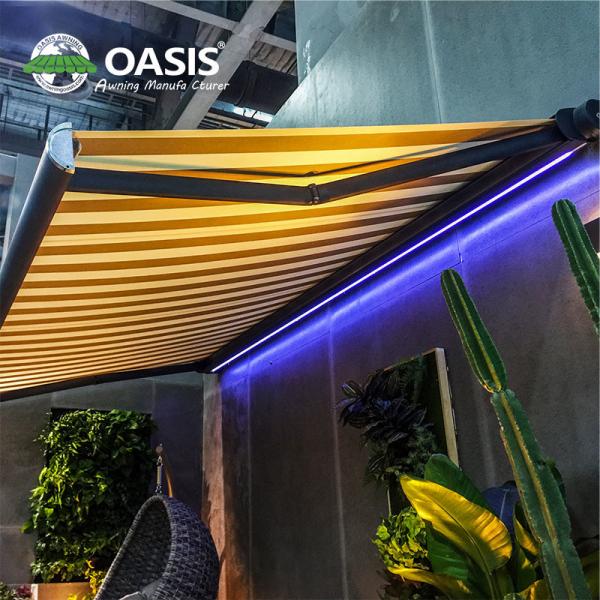 Sun Protection Full Cassette Retractable Awning With Folding Arm Custom Made Colour