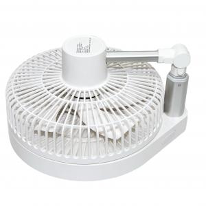 DC 12V Desktop Rechargeable Fan With LED Light BLDC Motor Li-Polymer Battery