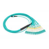 China 24 Fibers MPO MTP Fan Out Patch Cord MTP-24 OM3 Multimode Breakout Cable on sale