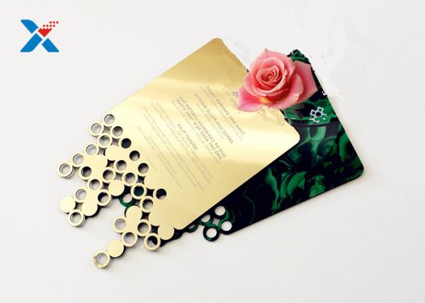 Mirror Acrylic Gifts , Acrylic Invitation Card With Custom Shape For Wedding /