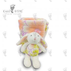 Cobertura 75 x 87cm EcoFriendly da cópia de Bunny Stuffed Security Blanket Flower do bebê