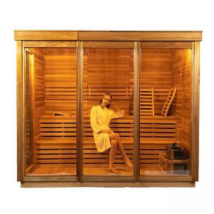 China OEM & ODM Wooden Outdoor Dry Sauna With 9KW Electric Stove supplier