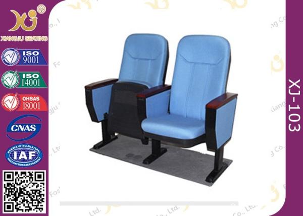 Comfortable conference auditorium chairs , folding lecture hall chair with writing tablet