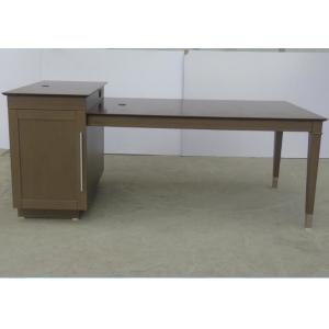 Dark Stain Simple Writing Table With Microwave Unit , Hospitality Case Goods