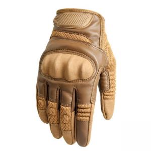 One Finger Military Tactical Leather Motorcycle Gloves Nylon For Outdoor Climbing