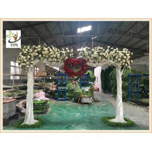 UVG CHR139 white artificial flowering trees in silk rose branhces for party background decoration