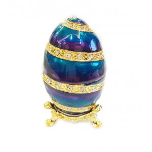 Faberge Egg Trinket Box Home Decor Collectors Box Unique Russian Egg Enamel Easter Egg Crystal Jeweled Trinket Box