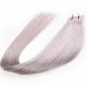 Brazilian Virgin Glue PU Tape Hair Extensions For Thin Hair , Grey Color