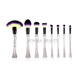 Synthetic Hair Mass Level Makeup Brushes Kit Shiny Vased - shaped Silver Handle