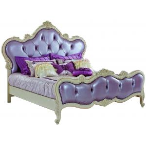 1.8m The noble french style princess bed / top leather luxury purple bed