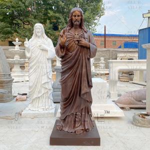 China Bronze Christ Jesus Statues Marble Metal Brass Christian Religious Life Size Catholic Casting Outdoor Church supplier