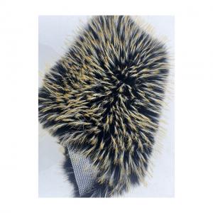 Soft and Luxurious High Pile Faux Fur Collar in Black with Orange Yellow Tip Dye