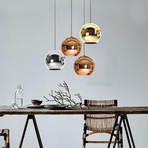 China Silver gold copper Color Glass Globe Pendant Light for indoor home Kitchen Decoration (WH-GP-01) supplier