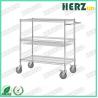 Height 1500mm ESD Storage Shelves / Handle Carts Three Layers Each Castor