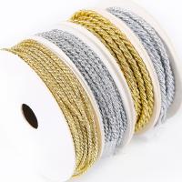 China Gold Silver Braided Polyester Rope Twisted 5mm 3 Strands Rope on sale