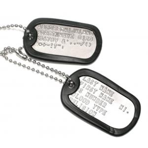 China Stamping logo wholesale military dog tags supplier