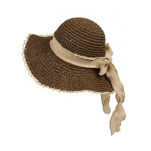 Crocheted Toyo Hat - Linen Bow