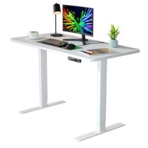 Electric Sit Standing Table White Wooden Home Office Desk 710 mm Adjustable Height