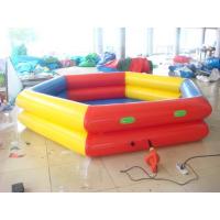 China PVC Tarpaulin Circular Swimming Pool / Inflatable Swimming Pools Double Tube 1.3m Height on sale
