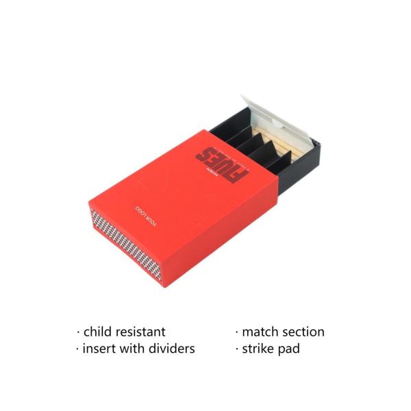 Custom Child Safe Slide Drawer Cigatette Paper Box Packaging for Pre-Rolled Cones