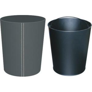 China PULV Hotel Leather Products PU Leather Hotel Trash Bins Round Shape supplier
